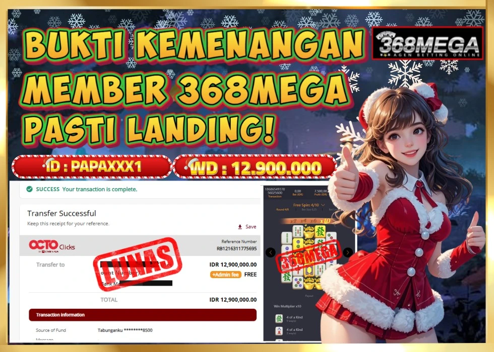 368MEGA JACKPOT Rp 12.900.000 - LUNAS!!!