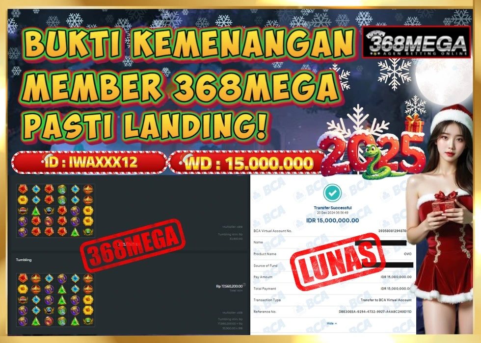 368MEGA JACKPOT Rp 15.000.000 - LUNAS!!!