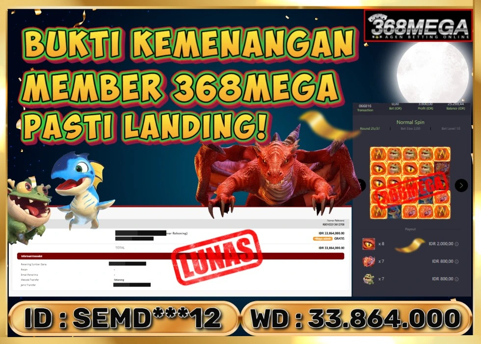 368MEGA JACKPOT Rp 33.864.000 - LUNAS!!!