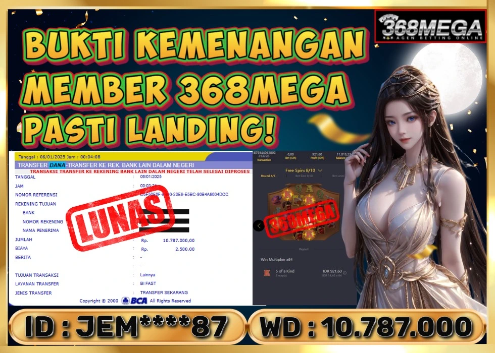 368MEGA JACKPOT Rp 10.787.000 - LUNAS!!!