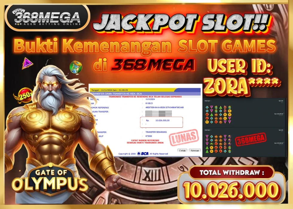 368MEGA JACKPOT Rp 10.026.000 - LUNAS!!!