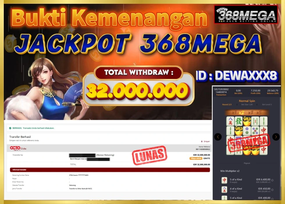 368MEGA JACKPOT Rp 32.000.000 - LUNAS!!!