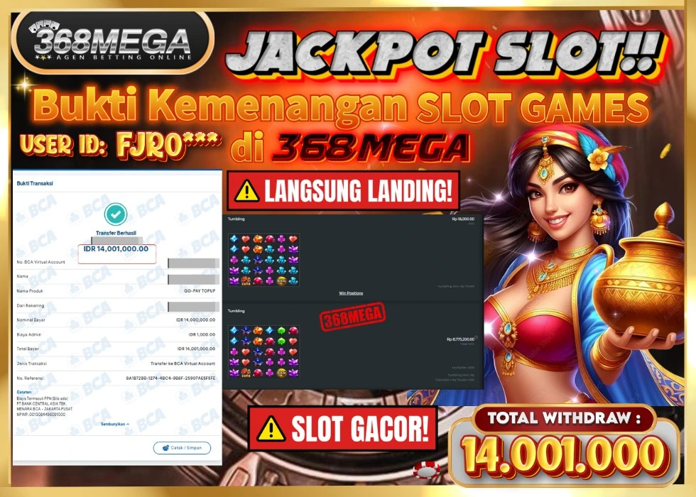 368MEGA JACKPOT Rp 14.001.000 - LUNAS!!!