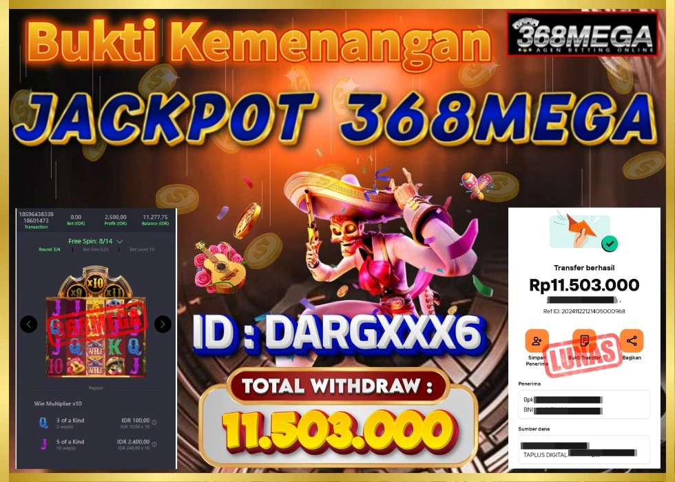 368MEGA JACKPOT Rp 11.503.000 - LUNAS!!!