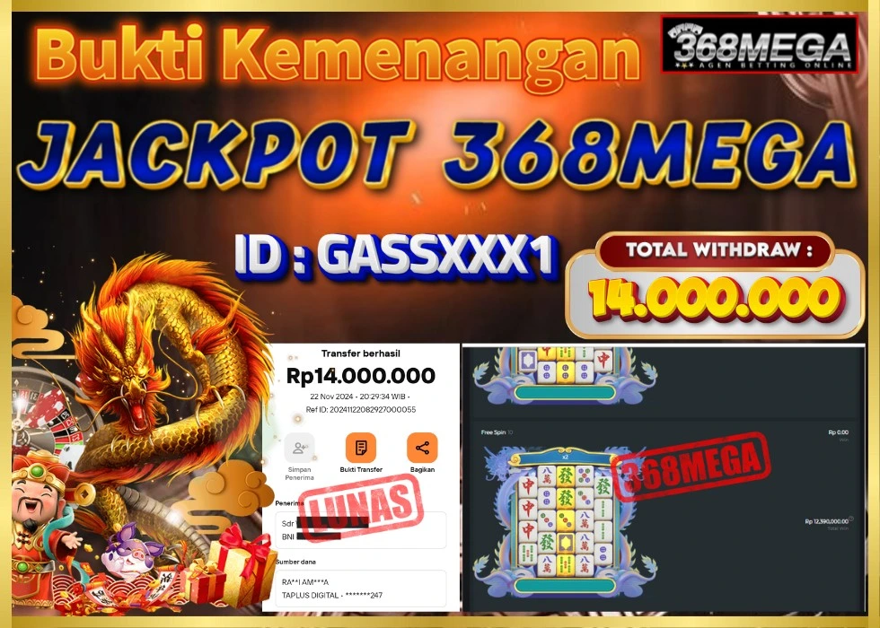 368MEGA JACKPOT Rp 14.000.000 - LUNAS!!!
