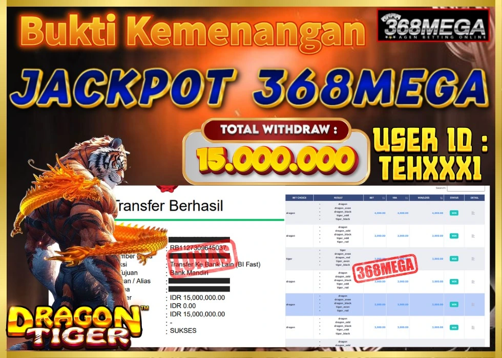 368MEGA JACKPOT SLOT Rp 15.000.000 - LUNAS!!!