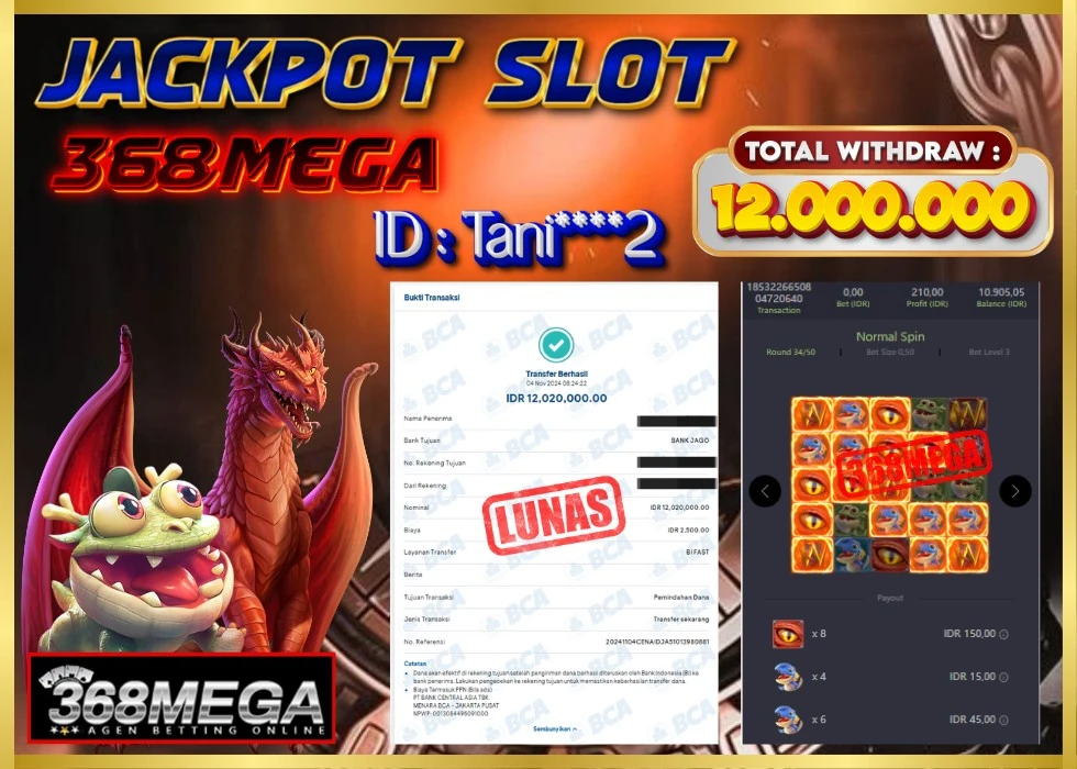 368MEGA JACKPOT Rp 12.000.000 - LUNAS!!!